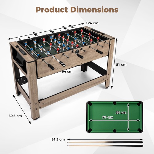 124cm foosball pool - 124cm, &